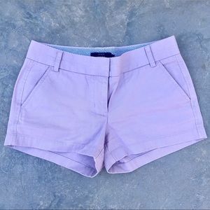 J. Crew Purple lavender 3” chino shorts -size 2